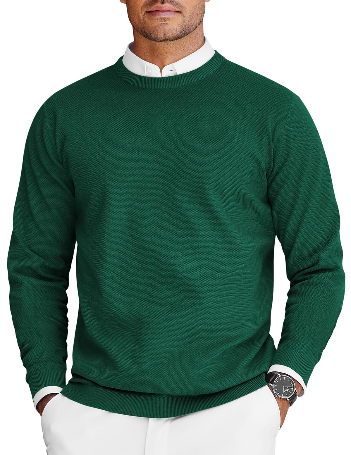 COOFANDY Mens Crew Neck Sweaters Long Sleeve Lightweight Pullover Sweater