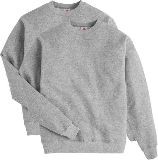 Hanes Men's Sweatshirt, EcoSmart Fleece Crewneck Sweatshirt, Big & Tall Available, 1 or 2-Pack