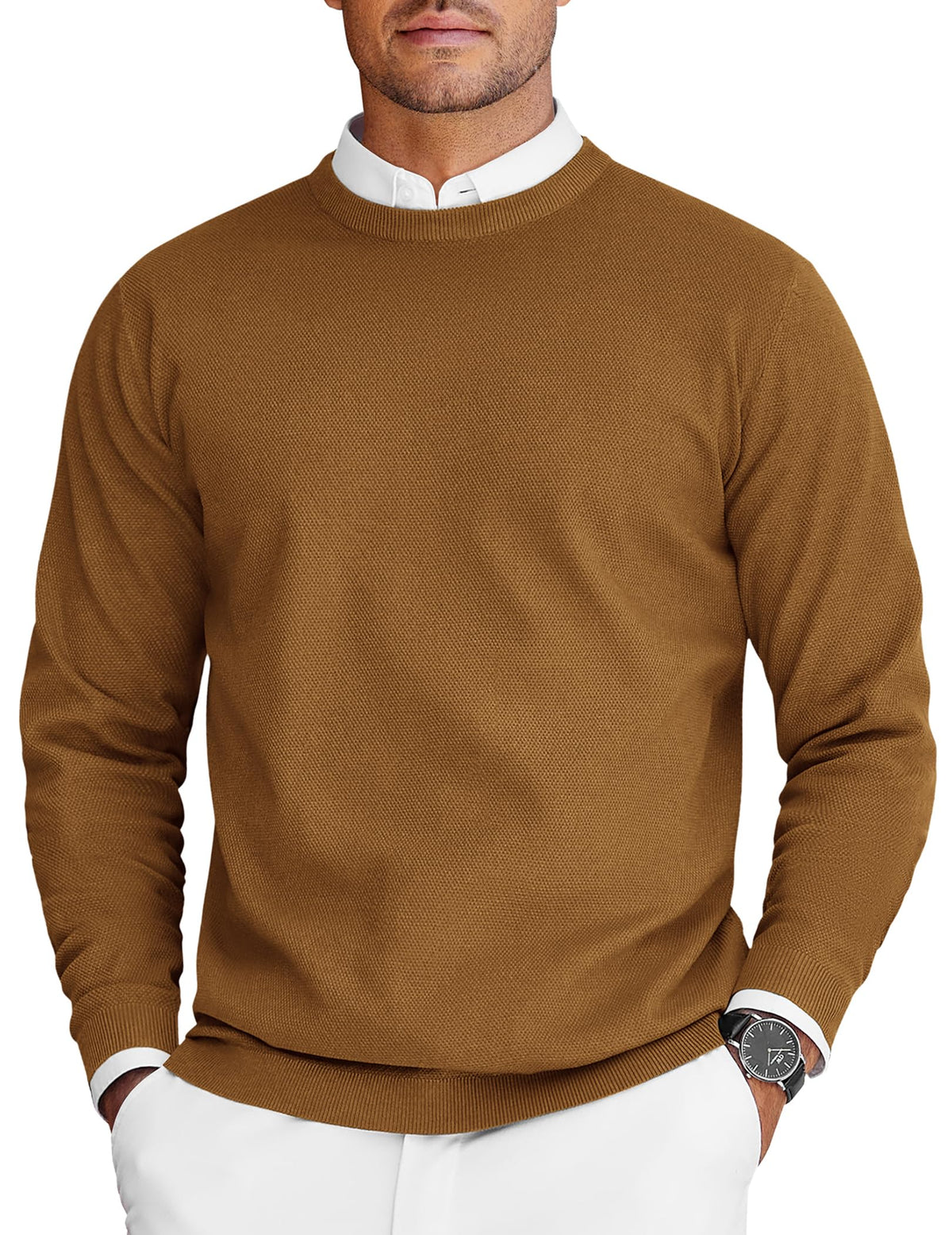 COOFANDY Mens Crew Neck Sweaters Long Sleeve Lightweight Pullover Sweater