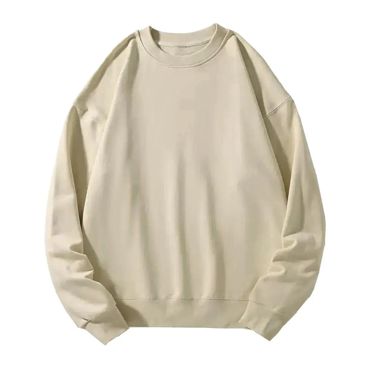 Women's Korean Style Fleece Crewneck Sweatshirt - Soft Cotton-Polyester Blend Oversized Long Sleeve Pullover, Women's Fashion Streetwear Clothing, Basic Everyday Comfy Stylish Plain Top, Back To School Jeans Match Piece, Clothes