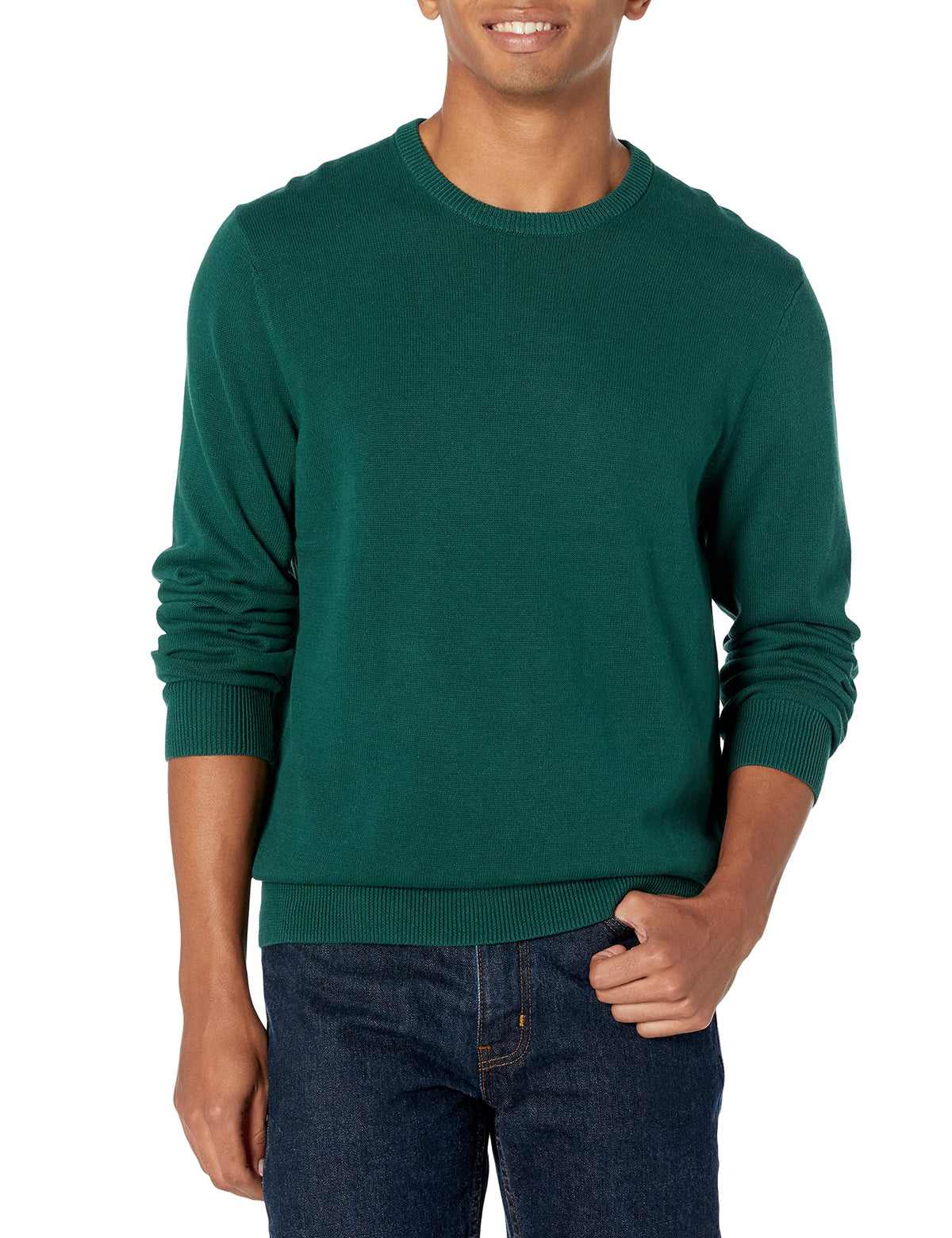 Amazon Essentials Men's Cable Knit Long-Sleeve Crewneck Sweater, 100% Cotton, Big & Tall Options Available