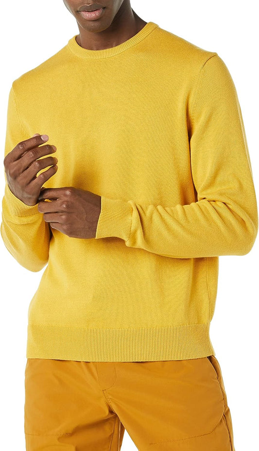 Amazon Essentials Men's Cable Knit Long-Sleeve Crewneck Sweater, 100% Cotton, Big & Tall Options Available