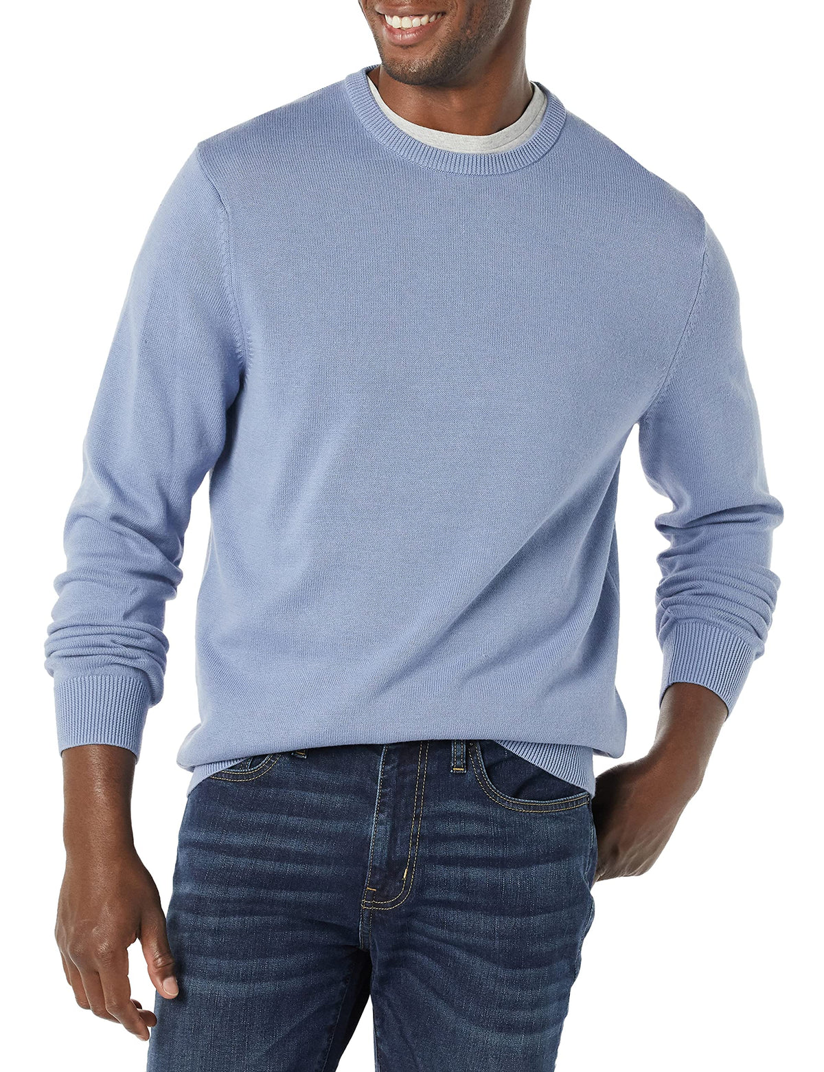 Amazon Essentials Men's Cable Knit Long-Sleeve Crewneck Sweater, 100% Cotton, Big & Tall Options Available