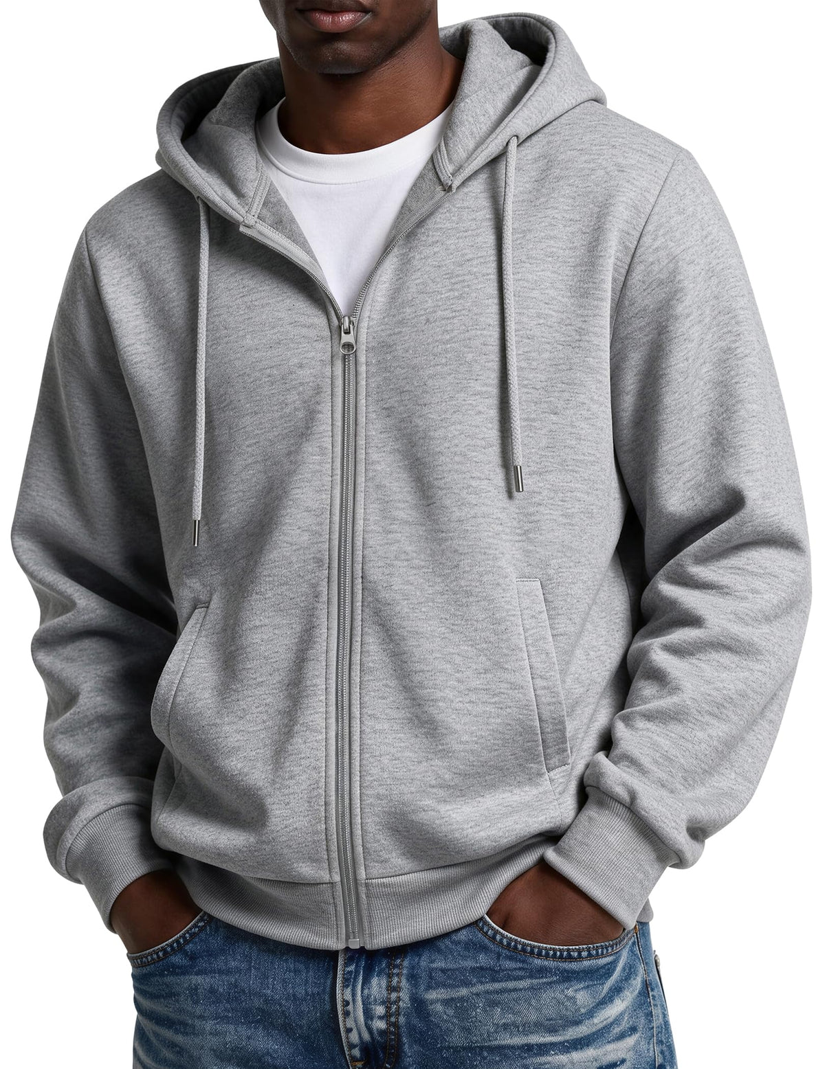 COOFANDY Men Full Zip Hoodie Fleece Zipper Sweatshirt Casual Hooded Jacket