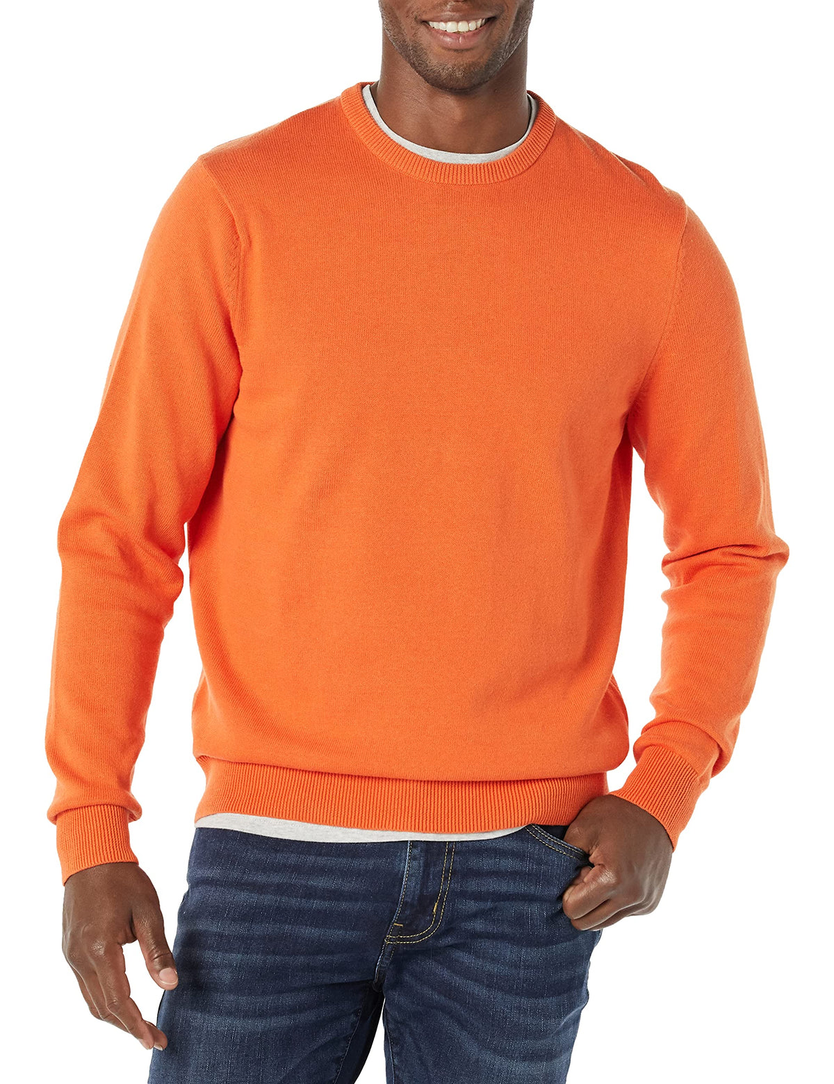 Amazon Essentials Men's Cable Knit Long-Sleeve Crewneck Sweater, 100% Cotton, Big & Tall Options Available