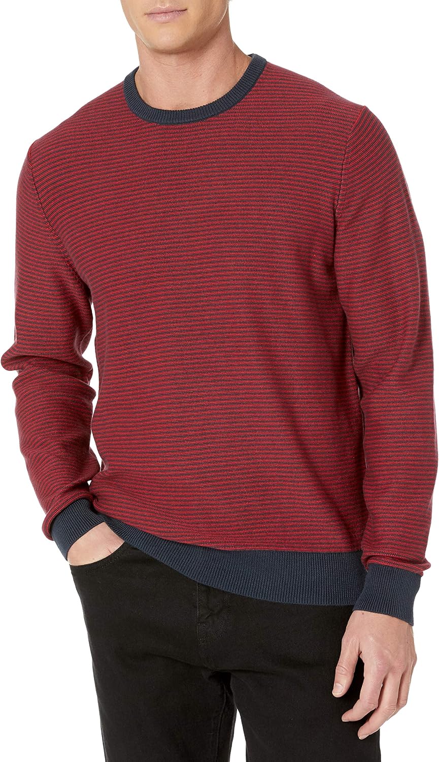 Amazon Essentials Men's Cable Knit Long-Sleeve Crewneck Sweater, 100% Cotton, Big & Tall Options Available