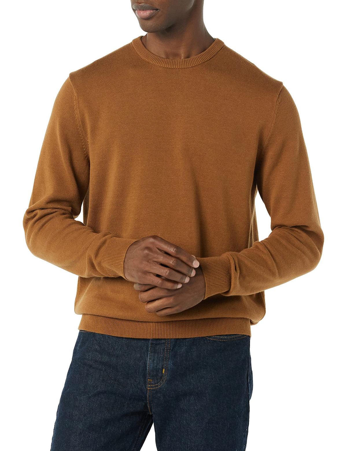 Amazon Essentials Men's Cable Knit Long-Sleeve Crewneck Sweater, 100% Cotton, Big & Tall Options Available