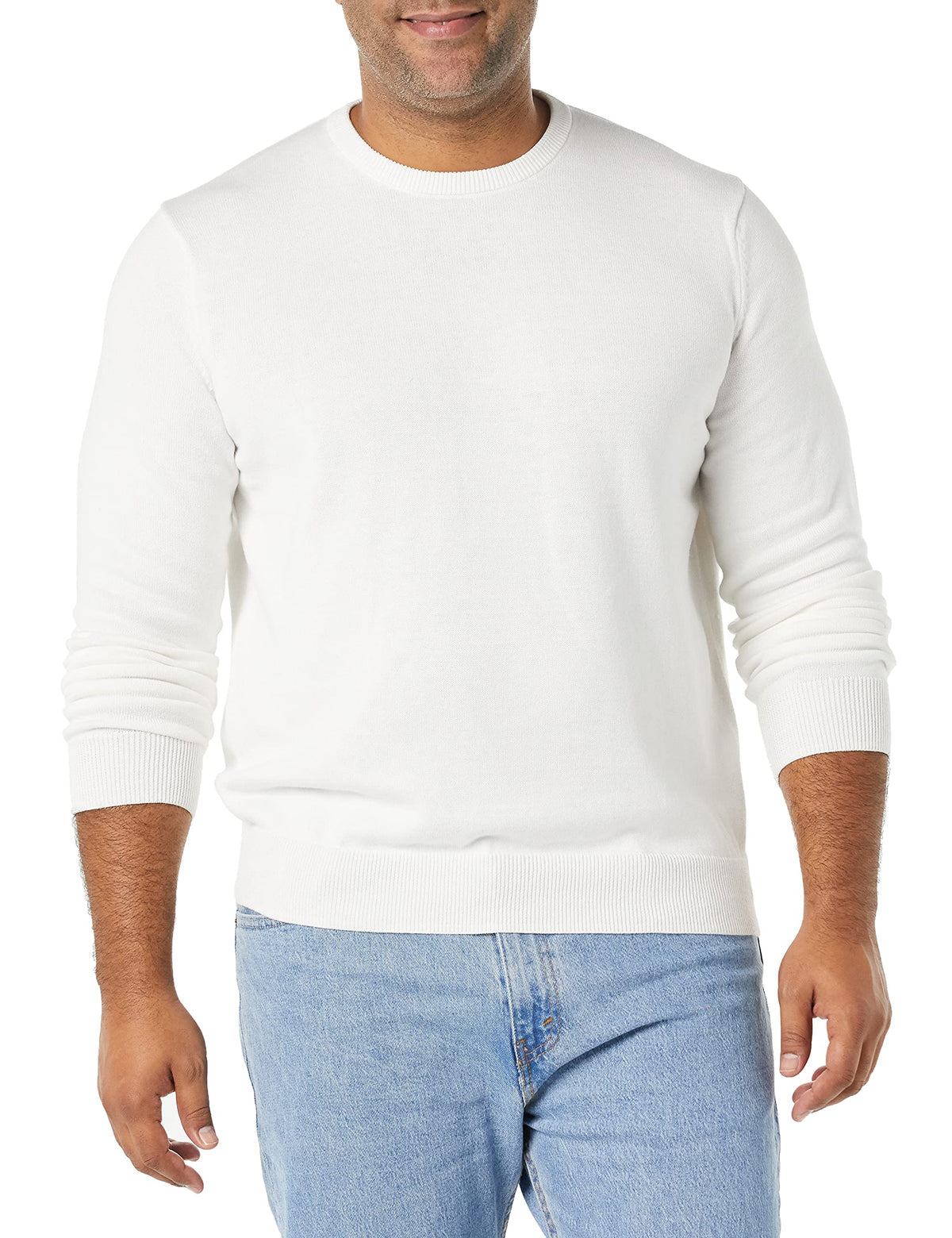 Amazon Essentials Men's Cable Knit Long-Sleeve Crewneck Sweater, 100% Cotton, Big & Tall Options Available