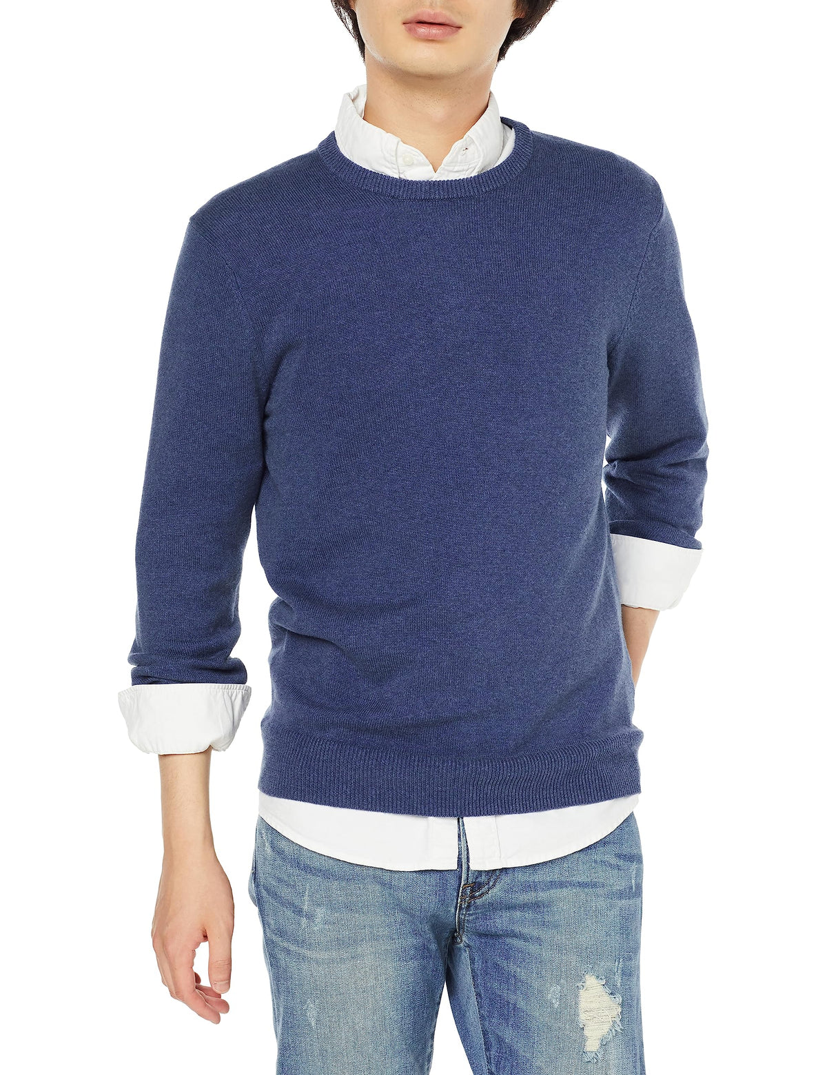Amazon Essentials Men's Cable Knit Long-Sleeve Crewneck Sweater, 100% Cotton, Big & Tall Options Available