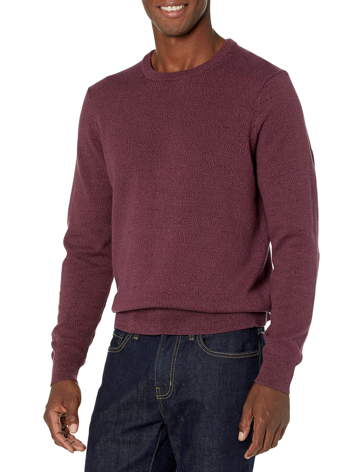 Amazon Essentials Men's Cable Knit Long-Sleeve Crewneck Sweater, 100% Cotton, Big & Tall Options Available