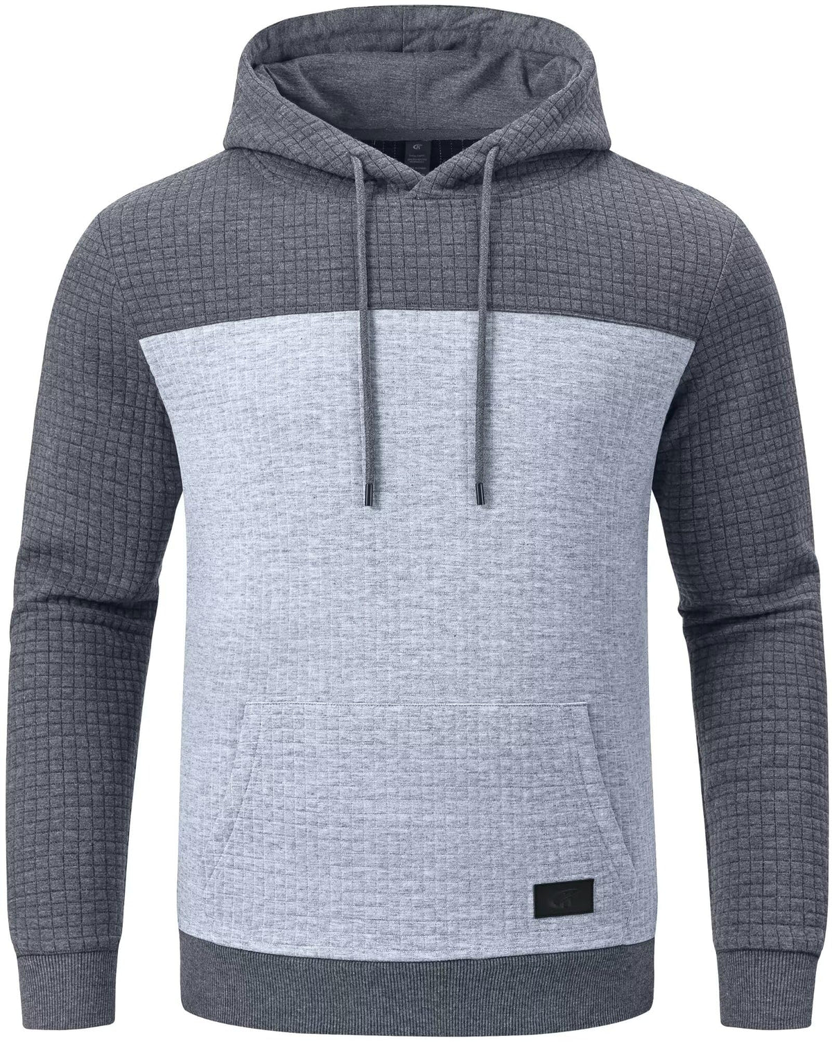Yundobop Men's Pullover Hoodies Plaid Jacquard with Kangaroo Pocket