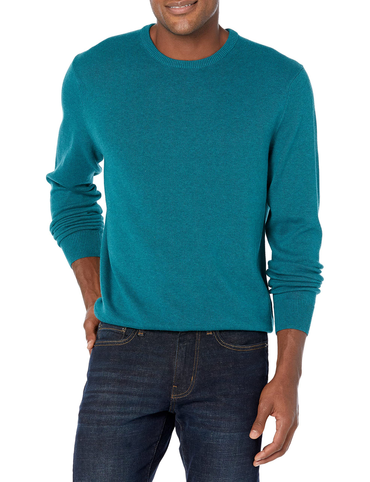 Amazon Essentials Men's Cable Knit Long-Sleeve Crewneck Sweater, 100% Cotton, Big & Tall Options Available
