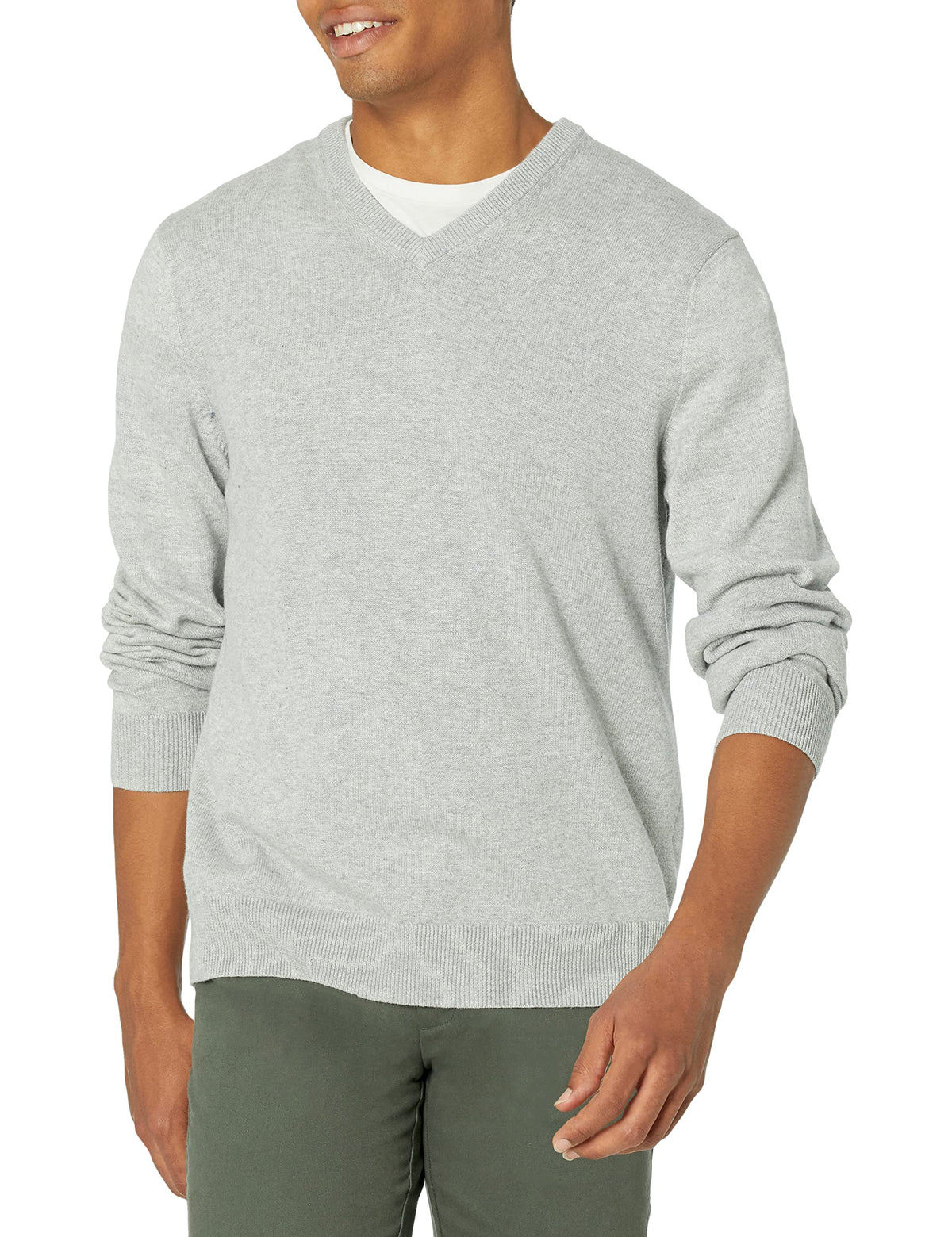 Amazon Essentials Men's Regular Fit Cotton V-Neck Pullover Sweater (Available in Big & Tall)