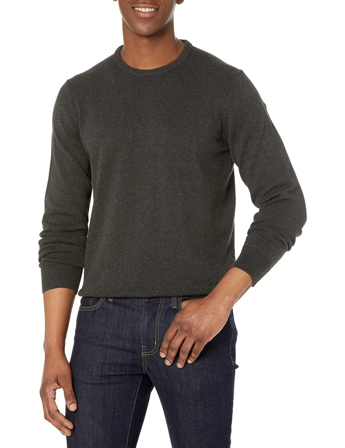 Amazon Essentials Men's Cable Knit Long-Sleeve Crewneck Sweater, 100% Cotton, Big & Tall Options Available