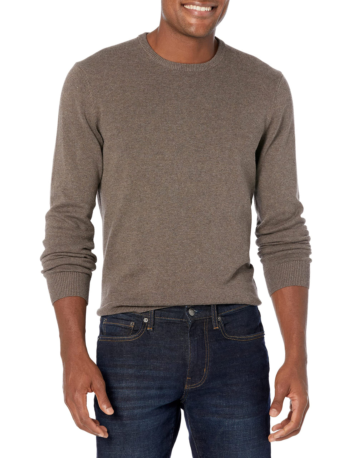 Amazon Essentials Men's Cable Knit Long-Sleeve Crewneck Sweater, 100% Cotton, Big & Tall Options Available