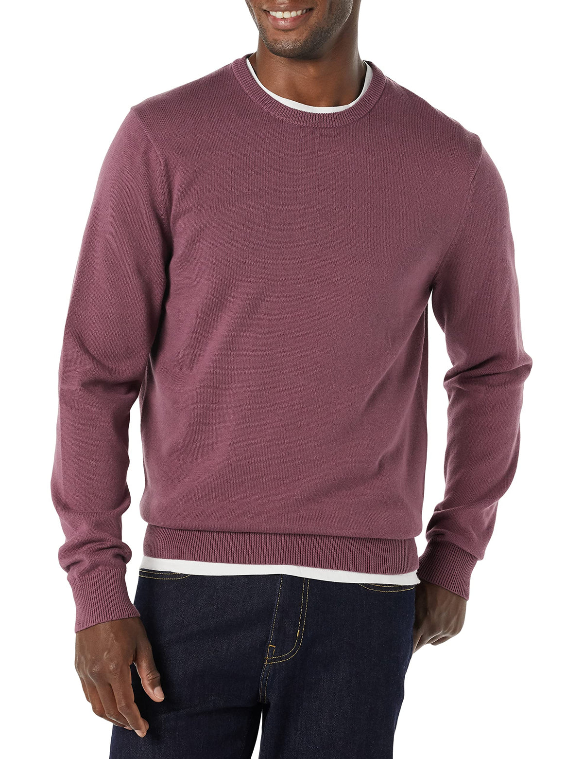 Amazon Essentials Men's Cable Knit Long-Sleeve Crewneck Sweater, 100% Cotton, Big & Tall Options Available