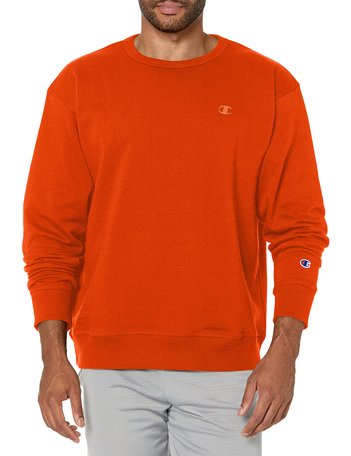 Champion Men's Men's Crewneck Fleece Sweatshirt, Standard Fit, Midweight, C Logo, Available in Regular and Big & Tall