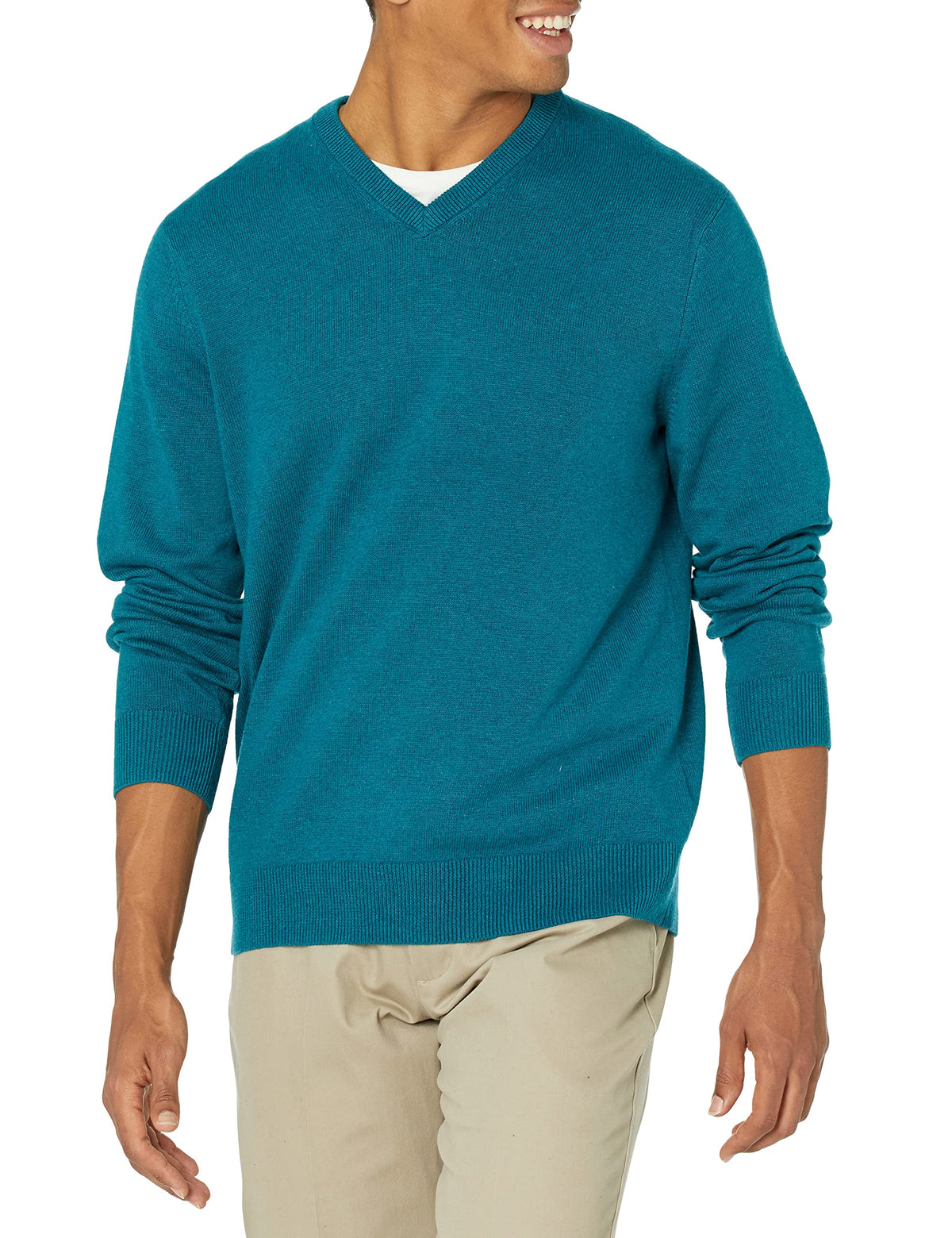 Amazon Essentials Men's Regular Fit Cotton V-Neck Pullover Sweater (Available in Big & Tall)