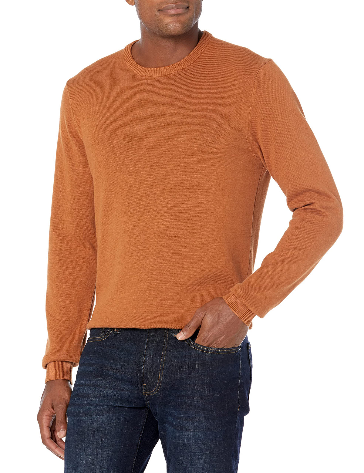 Amazon Essentials Men's Cable Knit Long-Sleeve Crewneck Sweater, 100% Cotton, Big & Tall Options Available