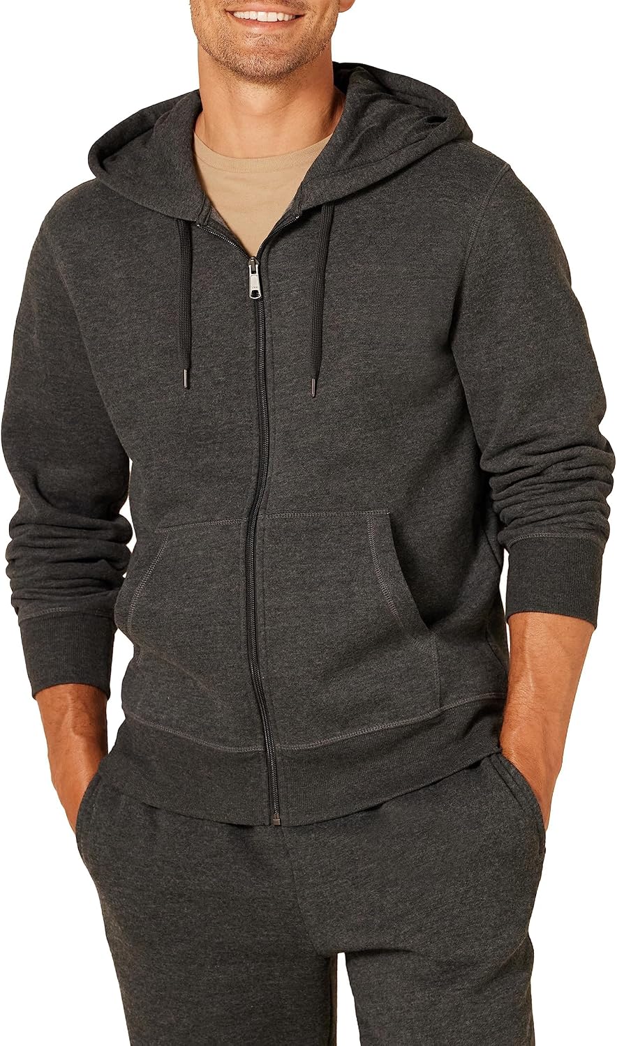 Amazon Essentials Men's Full-Zip Fleece Hoodie Sweatshirt (Available in Big & Tall)