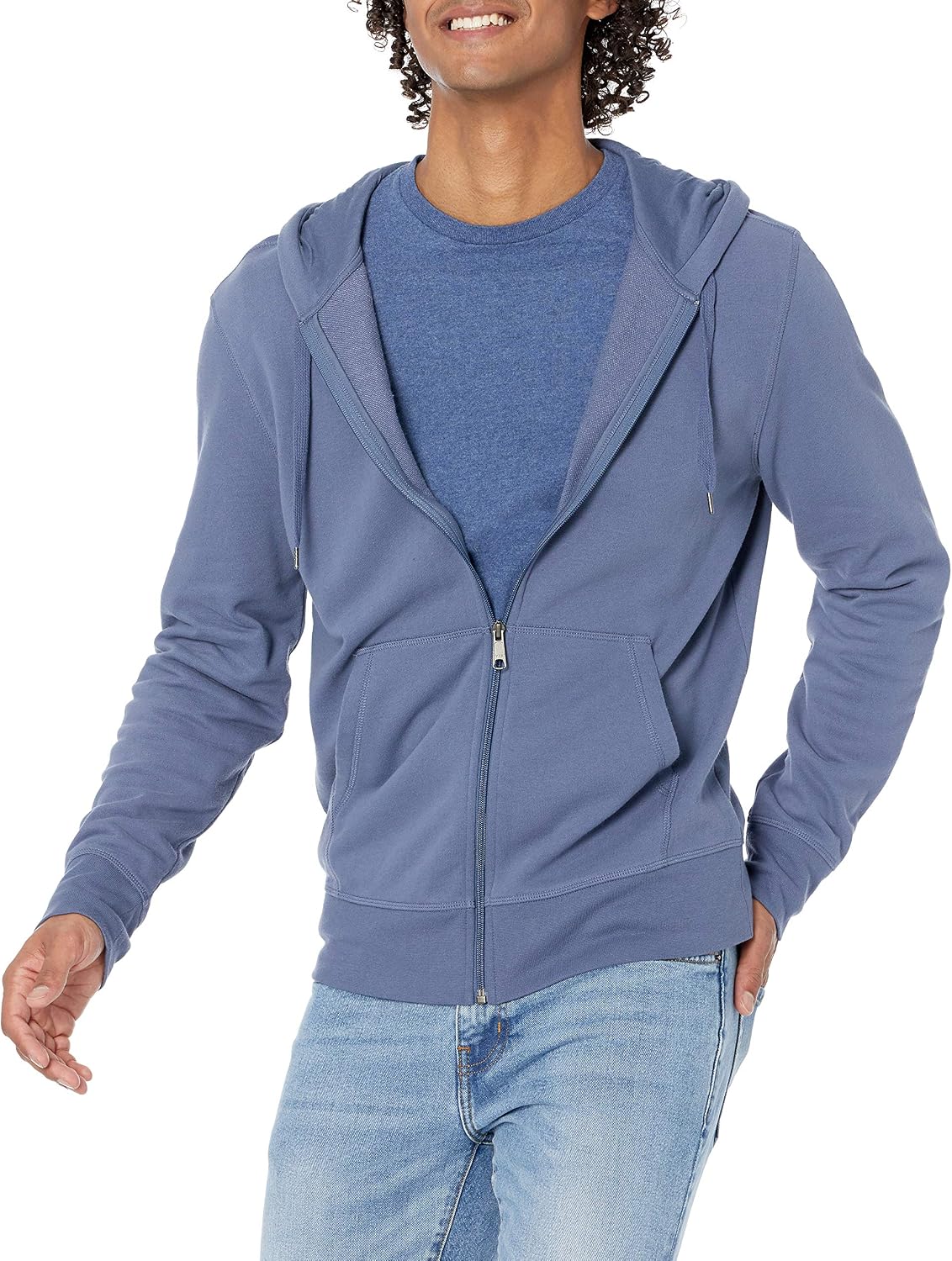 Amazon Essentials Men's Lightweight French Terry Full-Zip Hoodie, Regular Fit
