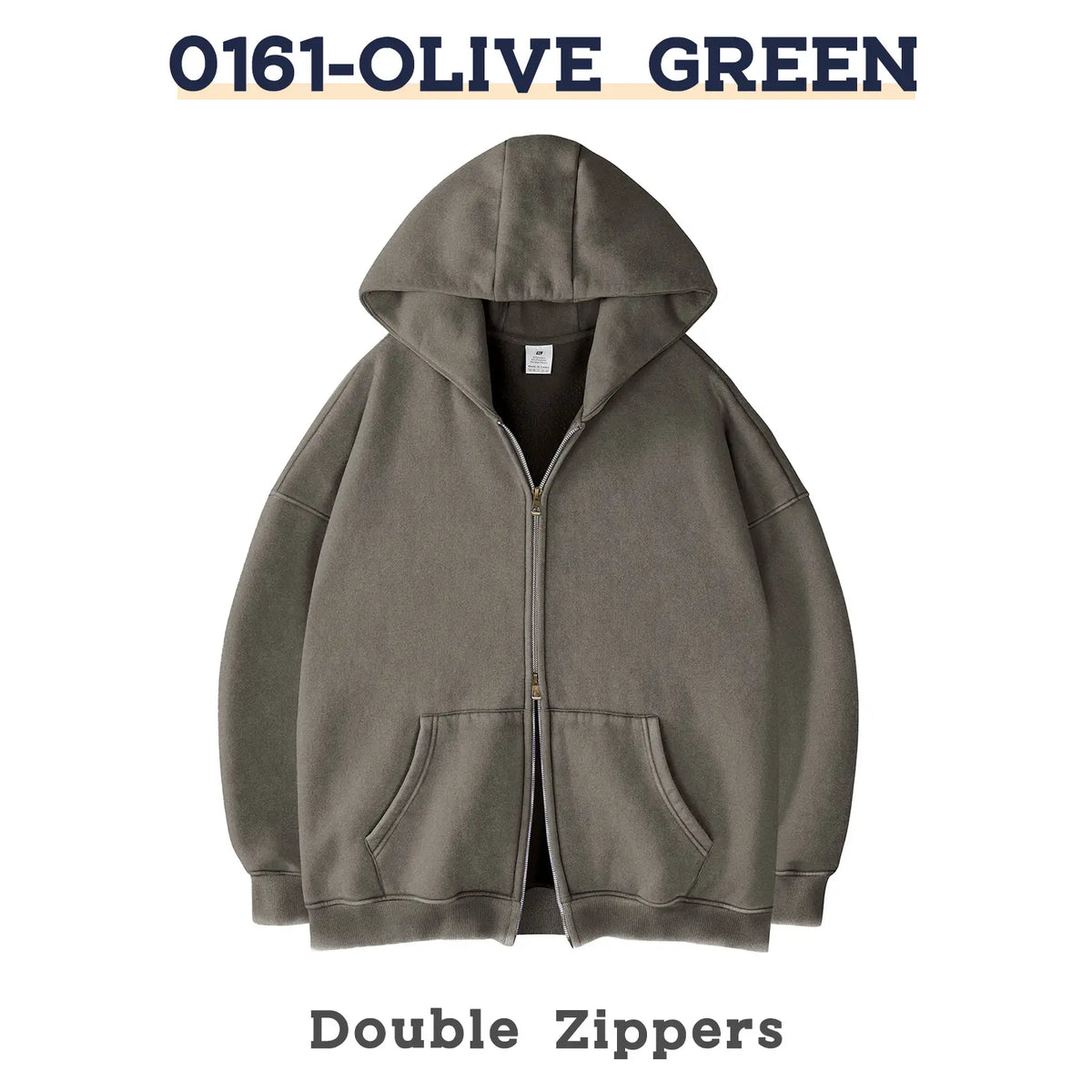 FAIABLE Unisex Oversized Zip-Up Hoodie in Acid Wash Heavyweight Cotton Fleece with Oversized Pockets & Stretch Ribbed Cuffs for Men & Women Casual Sweatshirt