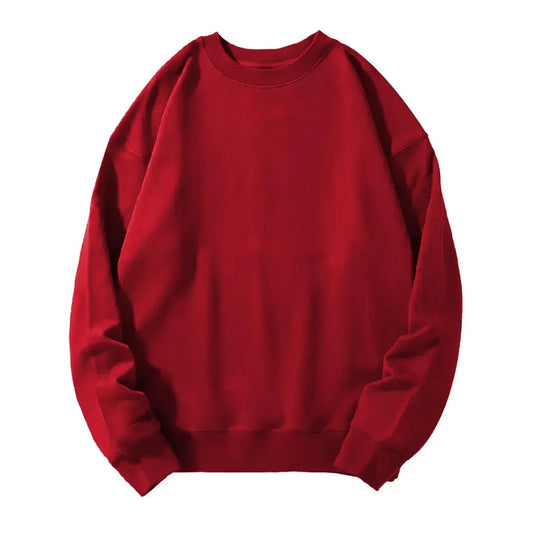 Women's Korean Style Fleece Crewneck Sweatshirt - Soft Cotton-Polyester Blend Oversized Long Sleeve Pullover, Women's Fashion Streetwear Clothing, Basic Everyday Comfy Stylish Plain Top, Back To School Jeans Match Piece, Clothes