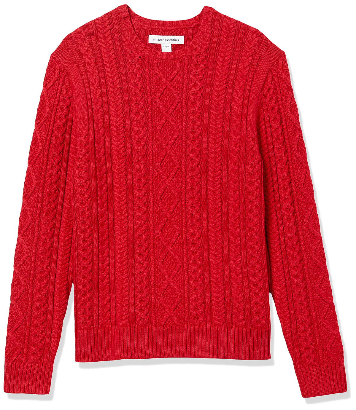 Amazon Essentials Men's Long-Sleeve 100% Cotton Knitted Fisherman Cable Crewneck Sweater