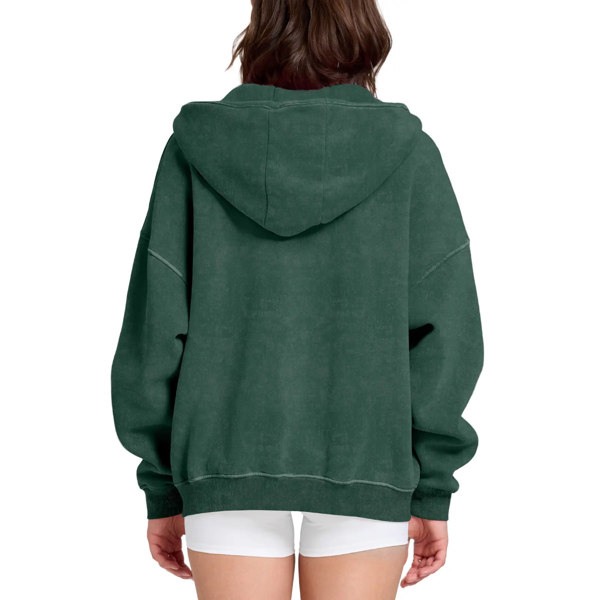 FAIABLE Unisex Oversized Zip-Up Hoodie in Acid Wash Heavyweight Cotton Fleece with Oversized Pockets & Stretch Ribbed Cuffs for Men & Women Casual Sweatshirt