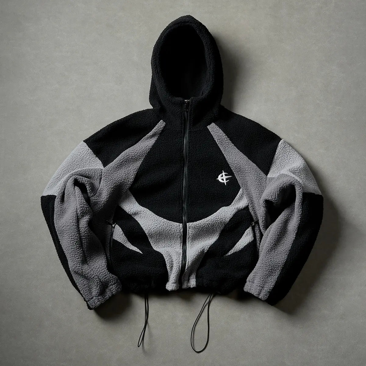 Men's Color Block Patchwork Hooded Long Sleeve Jacket Zip-Up Streetwear Fleece Cotton Jacket with Drawstring Hood Casual Sweatshirts