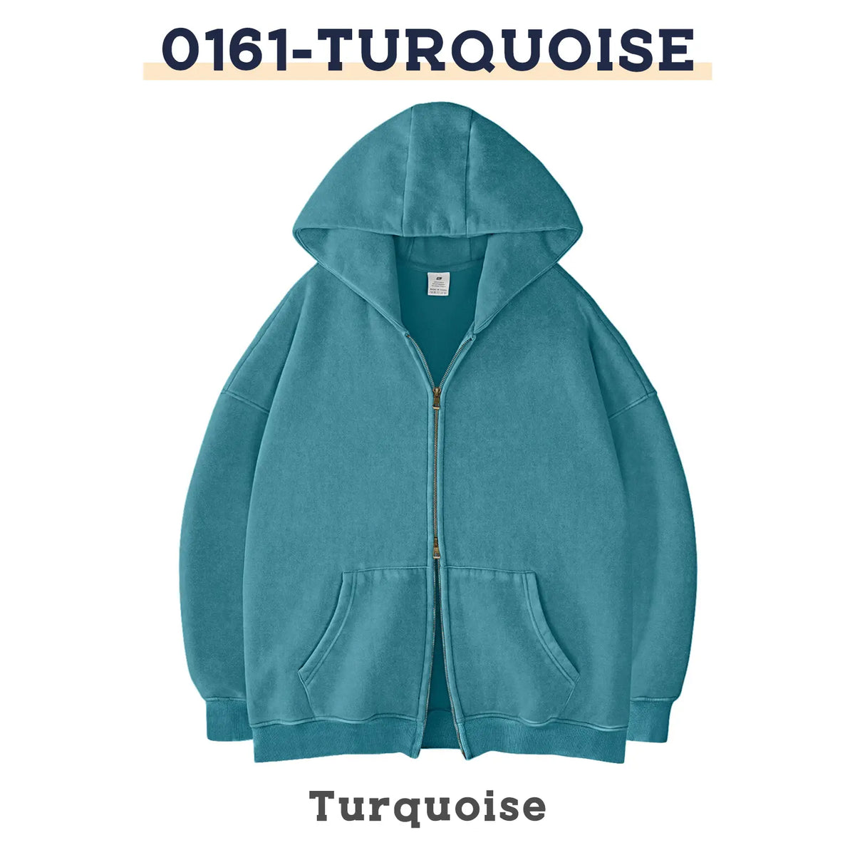 FAIABLE Unisex Oversized Zip-Up Hoodie in Acid Wash Heavyweight Cotton Fleece with Oversized Pockets & Stretch Ribbed Cuffs for Men & Women Casual Sweatshirt
