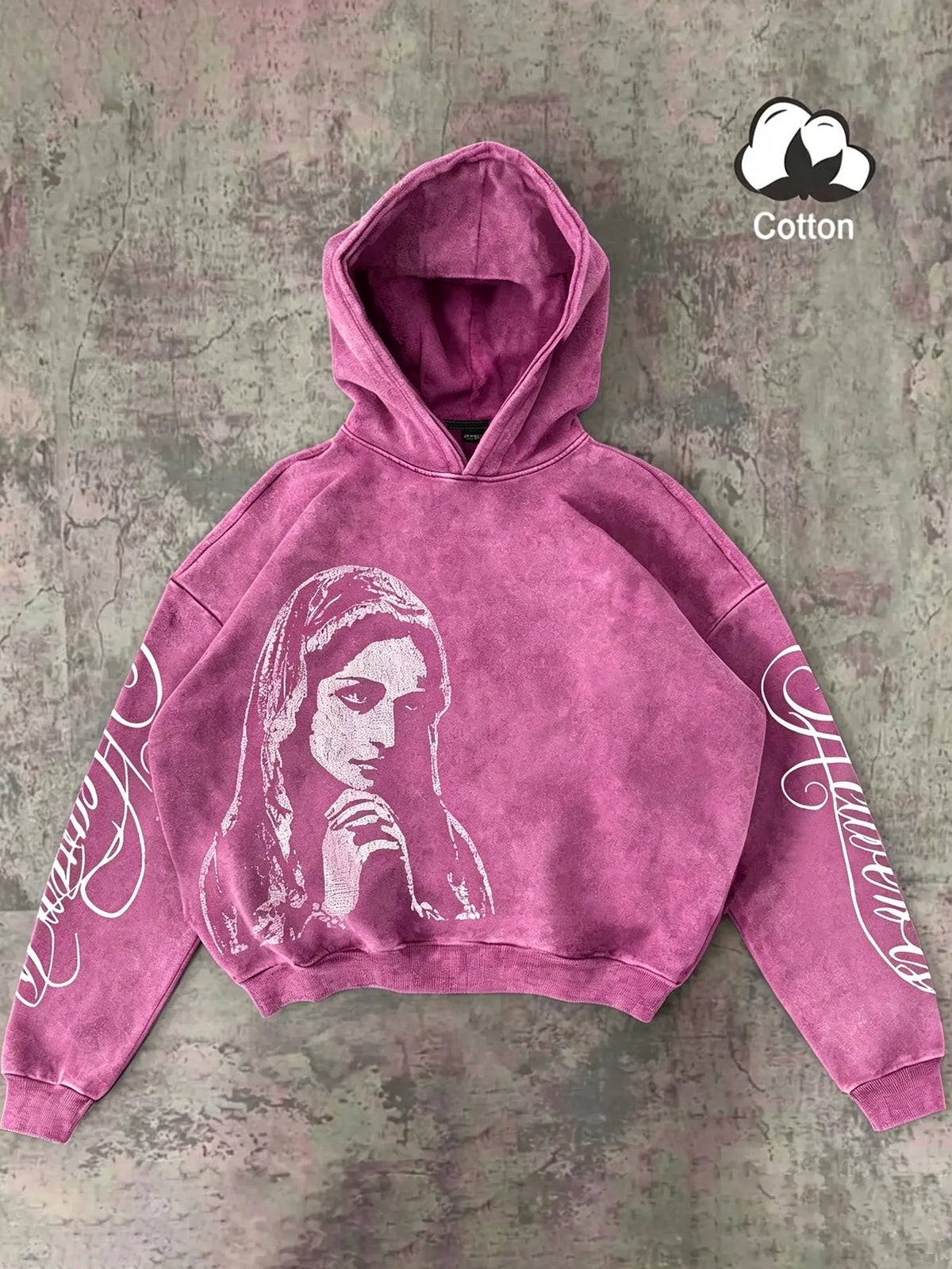 Men's Dark Religious Hoodie, Geometric Pattern, Cotton Washed, Fitted Casual Style, All Seasons, Streetwear, Daily Wear, Faith Sweatshirt