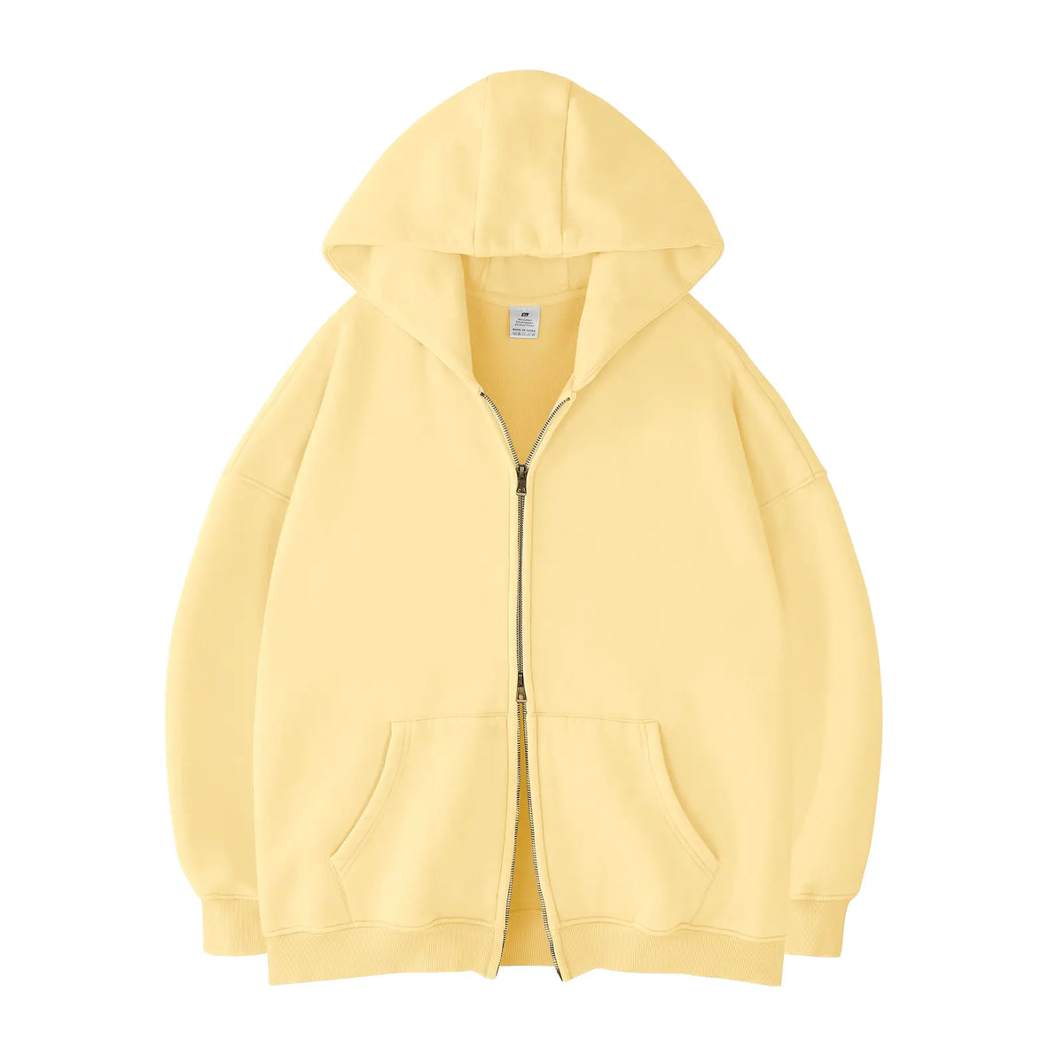 FAIABLE Unisex Oversized Zip-Up Hoodie in Acid Wash Heavyweight Cotton Fleece with Oversized Pockets & Stretch Ribbed Cuffs for Men & Women Casual Sweatshirt